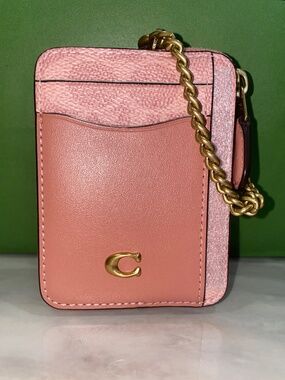 Coach Essential Chain Card Case NWT